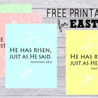 Get this beautiful print He Has Risen FREE printable for Easter at Sparkles of Sunshine. It's available in 4 color choices!