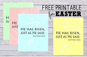 Get this beautiful print He Has Risen FREE printable for Easter at Sparkles of Sunshine. It's available in 4 color choices!