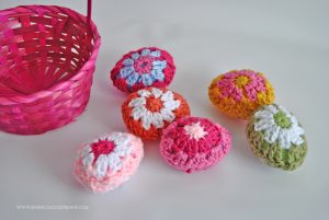 Make these darling granny square crochet Easter eggs with this free pattern!