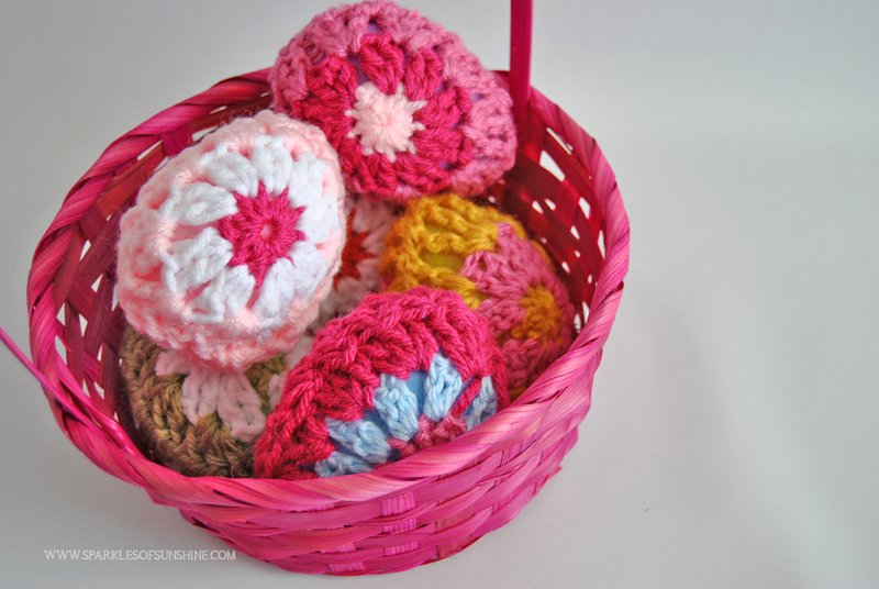 Make these darling granny square crochet Easter eggs with this free pattern!