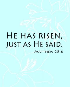 Get this He Has Risen FREE printable for Easter at Sparkles of Sunshine, available in 4 color choices!