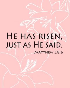 Get this He Has Risen FREE printable for Easter at Sparkles of Sunshine, available in 4 color choices!
