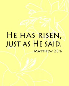 Get this He Has Risen FREE printable for Easter at Sparkles of Sunshine, available in 4 color choices!