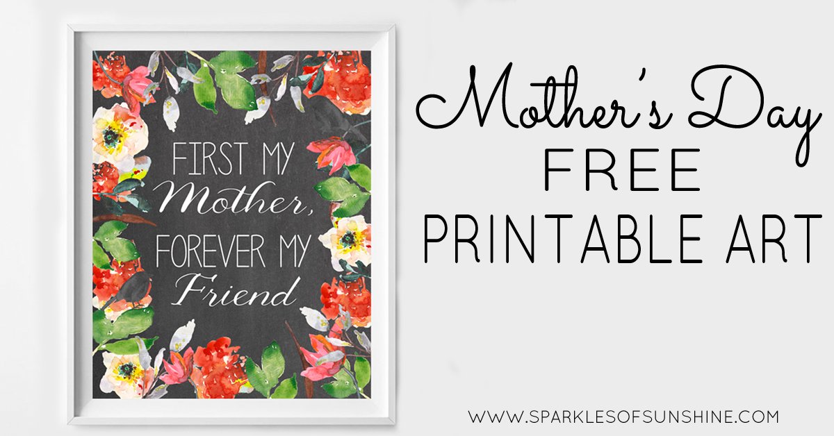 Mother's Day Free Printable Art - Sparkles of Sunshine