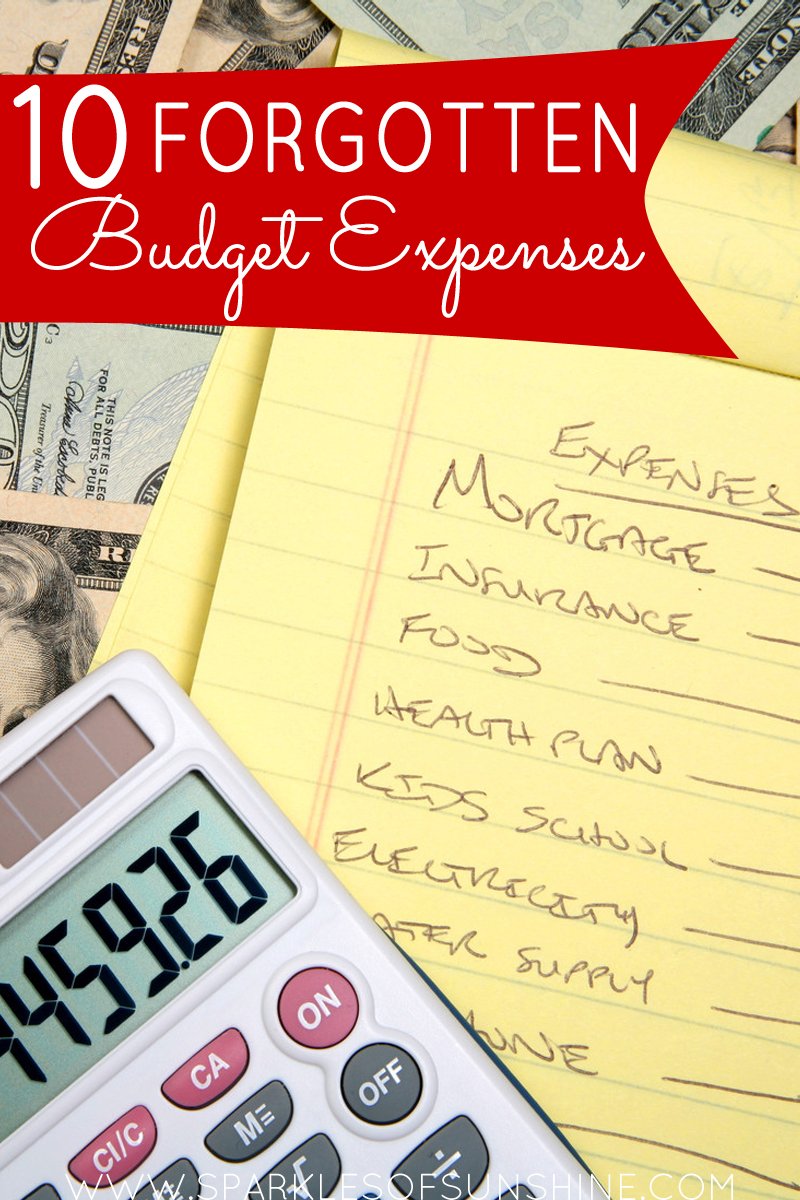 Not getting expected results from you budget? Check out this list of 10 forgotten budget expenses.