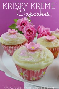 These tasty Krispy Kreme Cupcakes are simply to make and would be a perfect treat for Mother's Day, a Spring brunch or any time of year.