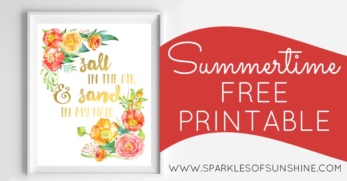 Summertime Free Printable Sparkles of Sunshine