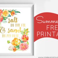 Snag this colorful summertime free printable art at Sparkles of Sunshine today!