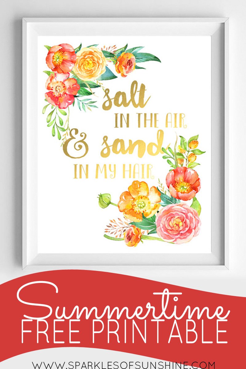Snag this colorful summertime free printable art at Sparkles of Sunshine today!