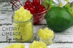 Use this cherry limeade lip scrub to get soft, kissable lips naturally. Get the easy DIY recipe today at Sparkles of Sunshine.