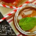 This Peach Mint Sweet Tea is the prefect refreshing beverage for summer. Dress up the old southern classic with the tasty flavors of peach and mint today...you'll be glad you did!