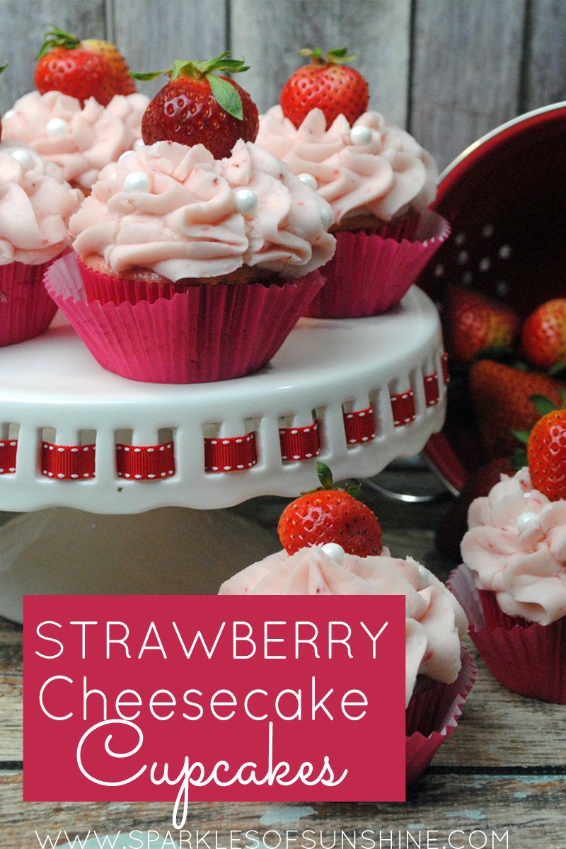 Love strawberries and cream cheese? Then this recipe is for you! These strawberry cheesecake cupcakes are simply divine and packed with heavenly flavor. Get the recipe at Sparkles of Sunshine today.