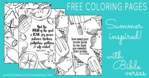 Want to add a little color to your life? Print these summer inspired free coloring pages with Bible verses today!