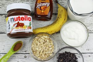 Dress up a simple banana smoothie with the rich taste of Nutella!