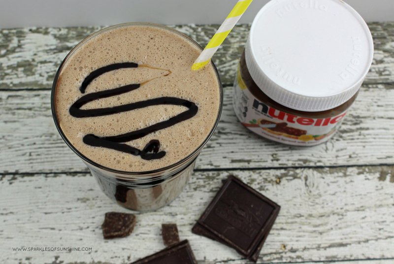 Dress up a simple banana smoothie with the rich taste of Nutella!