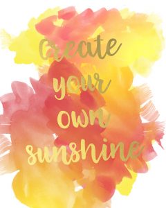 Be sure to snag your copy of this adorable Create Your Own Sunshine inspirational free printable wall art from Sparkles of Sunshine.
