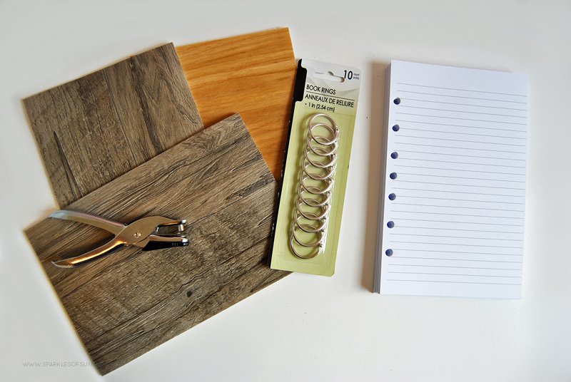 See how easy it is to make your own upcycled DIY notebook from a vinyl flooring sample.