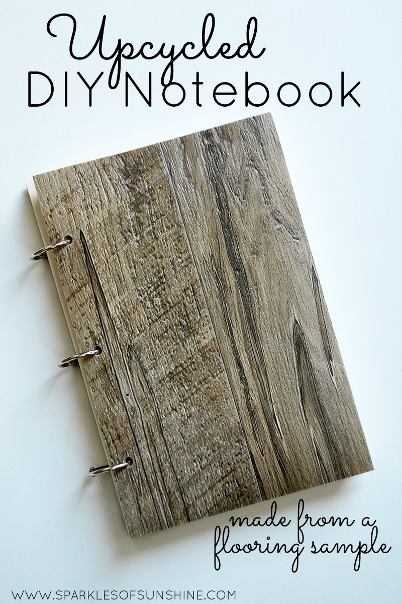 See how easy it is to make your own upcycled DIY notebook from a vinyl flooring sample.
