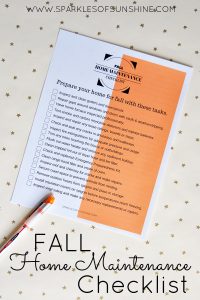 Fall Home Maintenance Checklist - Sparkles of Sunshine