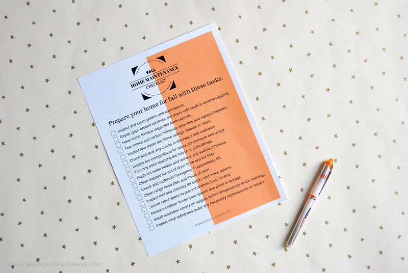 Get your home ready for the fall season with this free printable Fall Home Maintenance Checklist.