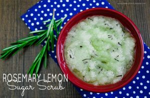 Uplift your spirits with this perfectly paired rosemary lemon sugar scrub recipe from Sparkles of Sunshine.