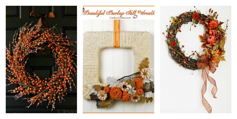 Get inspired to make your own fall inspired home decor with this beautiful collection of 15 Fabulous Fall Wreaths.