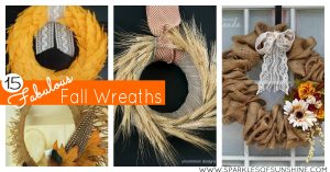 Get inspired to make your own fall inspired home decor with this beautiful collection of 15 Fabulous Fall Wreaths.