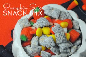 Looking for a perfect fall inspired snack mix for parties and gatherings? This Pumpkin Spice Snack Mix Recipe is your answer!