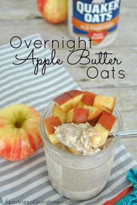 Looking for an easy way to get nutrition on busy mornings? These make ahead Overnight Apple Butter Oats are the perfect way to start your day. Get the recipe today!