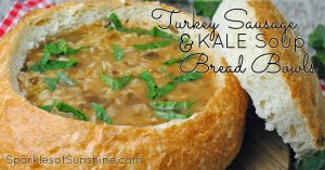 There's no better way to warm up the body and soul than with Turkey Sausage & Kale Soup Bread Bowls. Get the recipe today!