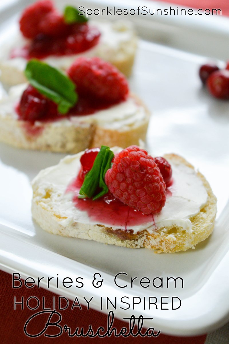 Add some color to your holiday spread with this easy appetizer idea. Get the recipe for Berries and Cream Holiday Inspired Bruschetta today!