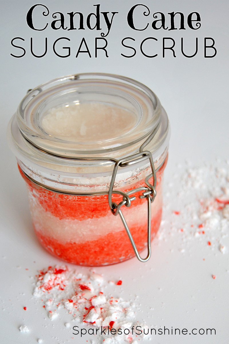 This easy to make candy cane sugar scrub will help you relax during this busy holiday season.