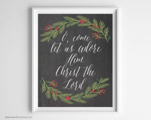 Decorate your home for Christmas this year with this O Come Let Us Adore Him Christmas free printable from Sparkles of Sunshine.