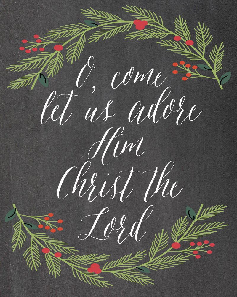 Decorate your home for Christmas this year with this O Come Let Us Adore Him Christmas free printable from Sparkles of Sunshine.