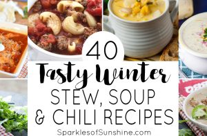 Chilled to the bone? Check out this collection of 40 tasty winter stew, soup and chili recipes that will warm your soul on chilly days.