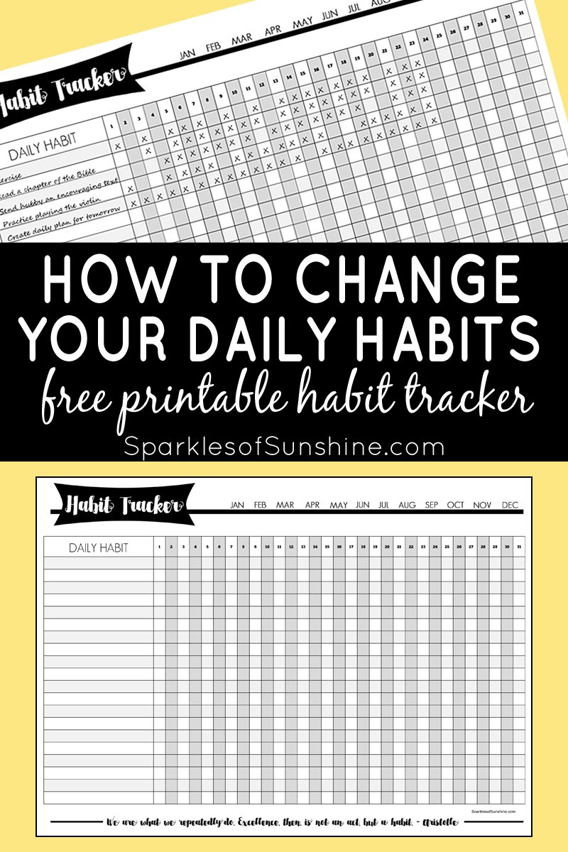 Want to change your habits this new year? Learn how to change your daily habits using a printable habit tracker.