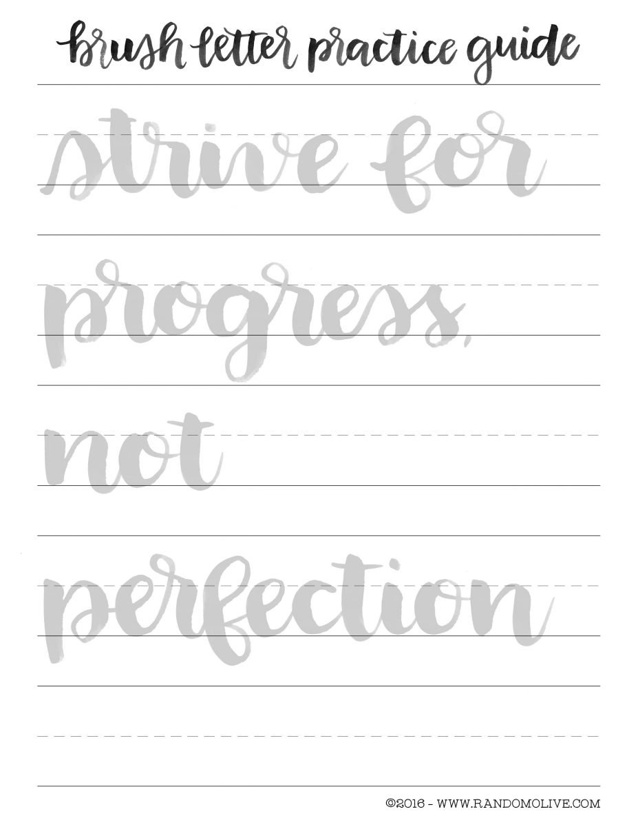 Learn brush lettering the easy way with a free printable practice guide sheet at Sparkles of Sunshine.