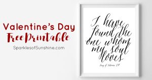 Celebrate Valentine's Day this year with this beautiful free printable with words from the Song of Solomon.