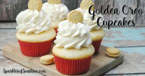 Easily satisfy your sweet tooth with this delicious recipe for Golden Oreo Cupcakes at Sparkles of Sunshine.