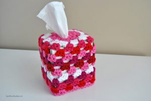 Dress up your tissue box with this simple Granny Square Tissue Box Cover Free Crochet Pattern found at Sparkles of Sunshine. Let it cheer you up when you've got the sniffles!