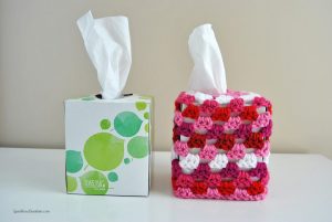Dress up your tissue box with this simple Granny Square Tissue Box Cover Free Crochet Pattern found at Sparkles of Sunshine. Let it cheer you up when you've got the sniffles!