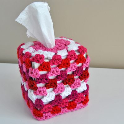 Granny Square Tissue Box Cover Free Crochet Pattern