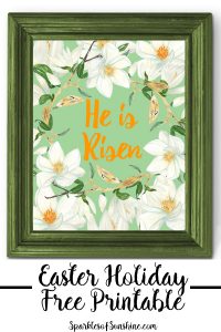 Decorate your home for Spring with this He is Risen Easter Holiday free printable at Sparkles of Sunshine. It's a great reminder of the reason for Easter.