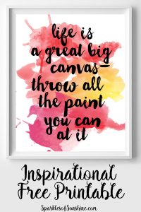 Need some daily inspiration? Frame this inspirational free printable from Sparkles of Sunshine today!
