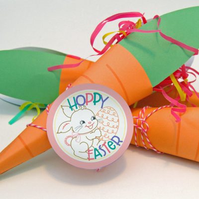 Cute & Easy Carrot Treat Cone Free Printable for Easter