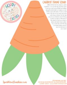 Check out this simple treat for Easter with this free printable carrot treat cone.