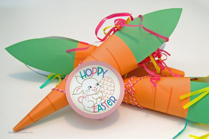 Check out this simple treat for Easter with this free printable carrot treat cone.