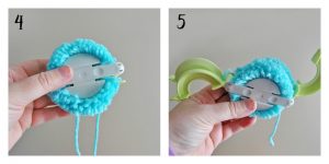 Learn how to make an easy colorful pom pom wreath for Spring, step by step at Sparkles of Sunshine.