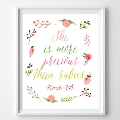 Proverbs 3:15 Mother’s Day Free Printable Art