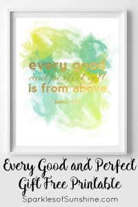 Remind yourself that every good gift comes from above by snagging this beautiful free printable at Sparkles of Sunshine today.